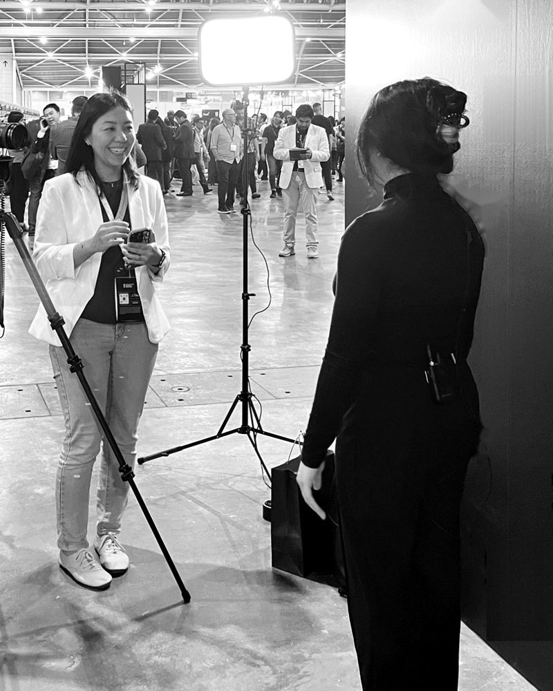 Alycia Lim at work on location